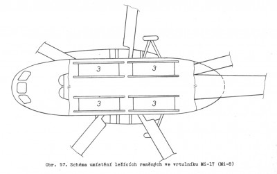 Mil Mi-8 [Kód NATO: Hip] - Úprava pre odsun ranených.