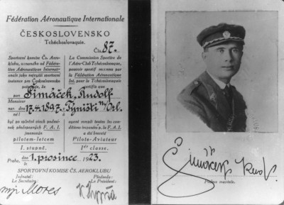 Šimáček, Rudolf [1897] - Pilotní průkaz RŠ vystavený v roce 1923. 
